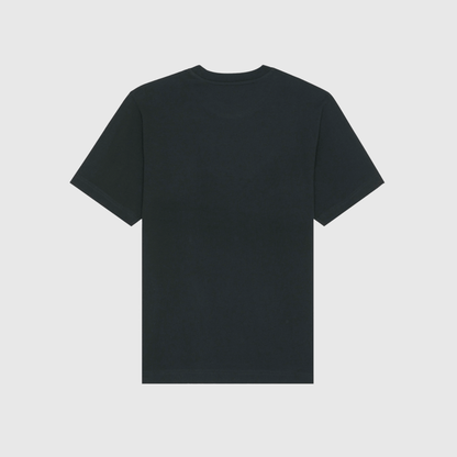 Zwart oversized T-shirt met kenmerkende borduursels