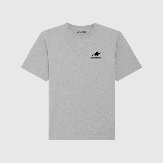 Heather Grey Oversized T-Shirt with Signature Embroidery