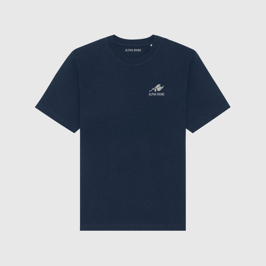 Navy Oversized T-Shirt with Signature Embroidery