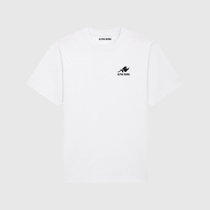 Wit oversized T-shirt met kenmerkende borduursels