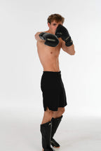 Black Boxing Gloves with Beige Signature Detail