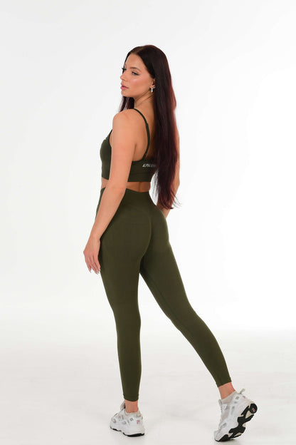 Olijfgroene Sporttop