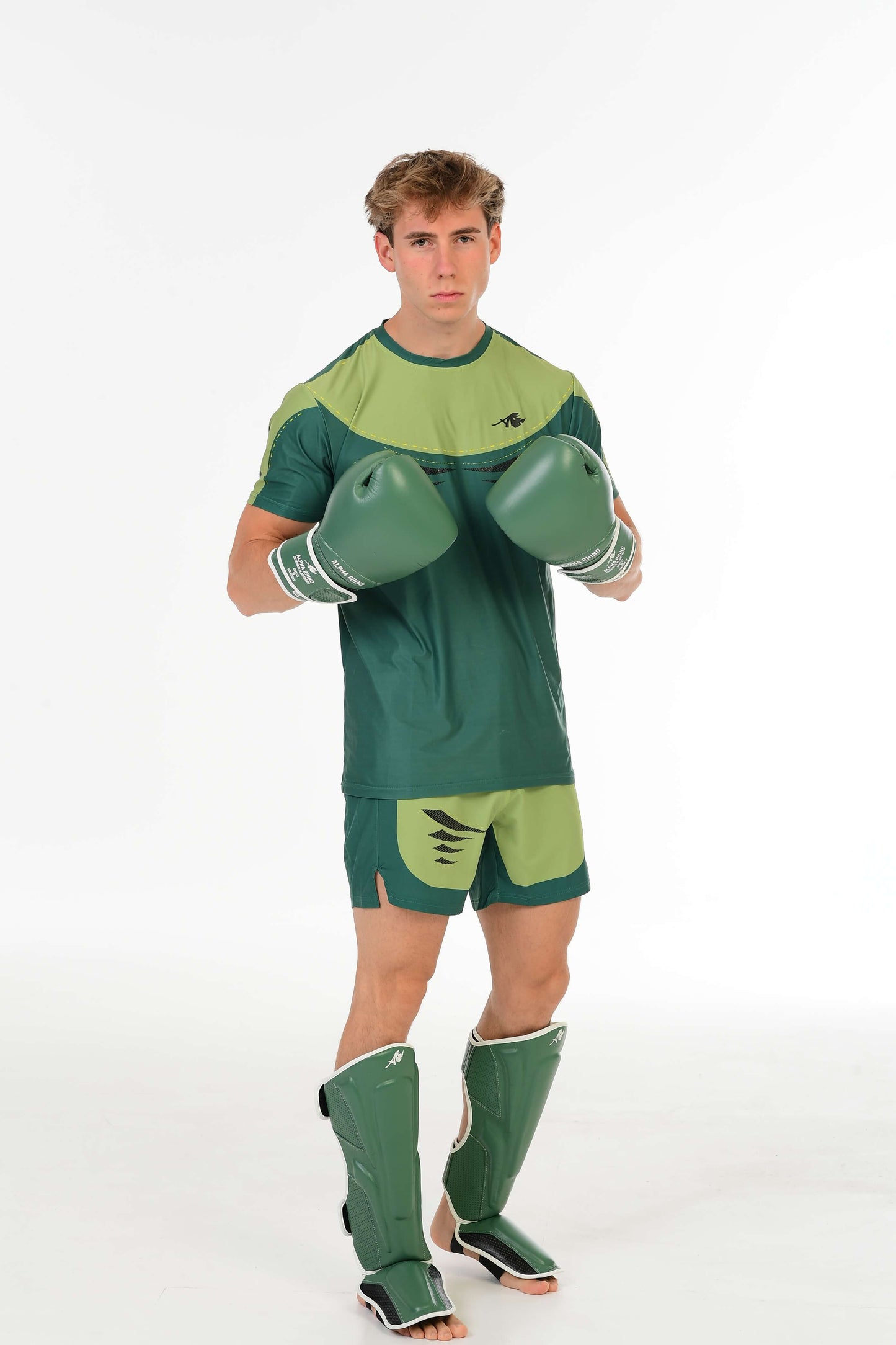 Green Shin Guard with White Signature Detail