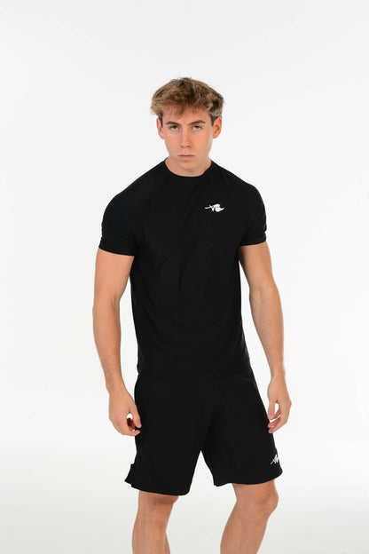Zwarte Fighting Short – Performance Combat Shorts Witte Signature