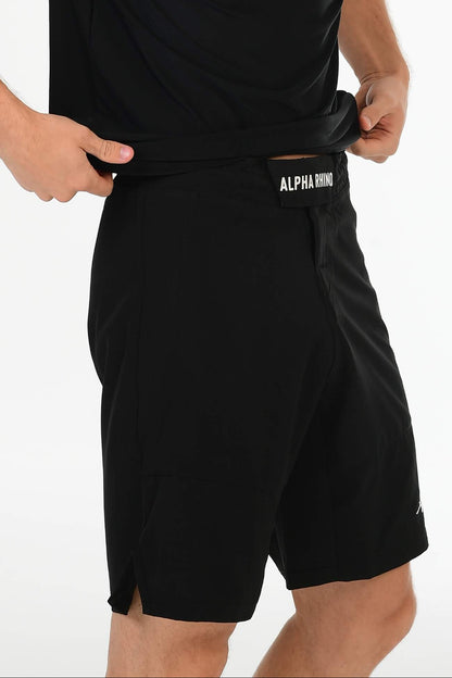 Zwarte Fighting Short – Performance Combat Shorts Witte Signature