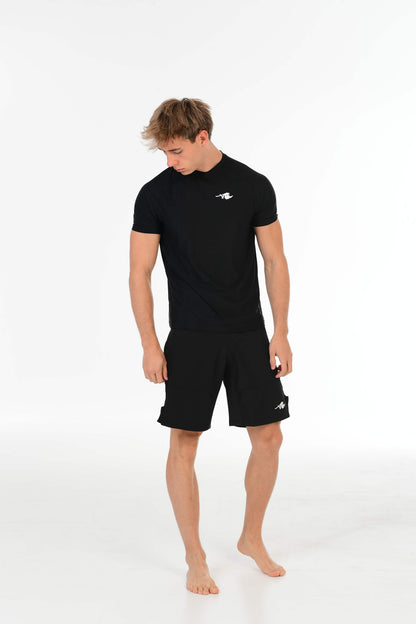 Zwarte Fighting Short – Performance Combat Shorts Witte Signature