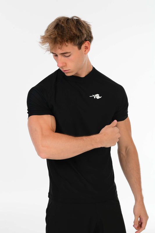 Black Performance T-Shirt – White Signature