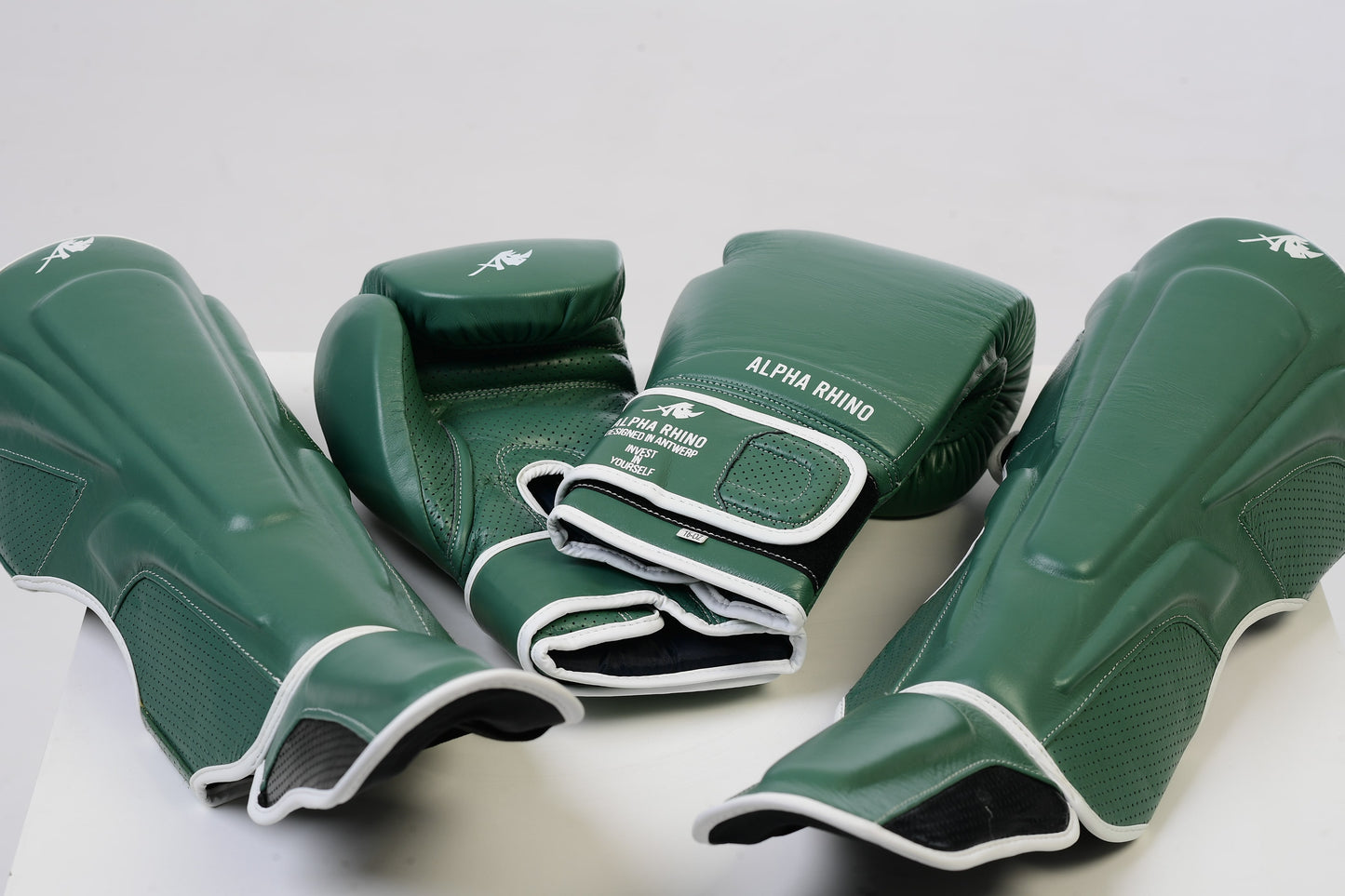 Green Shin Guard with White Signature Detail