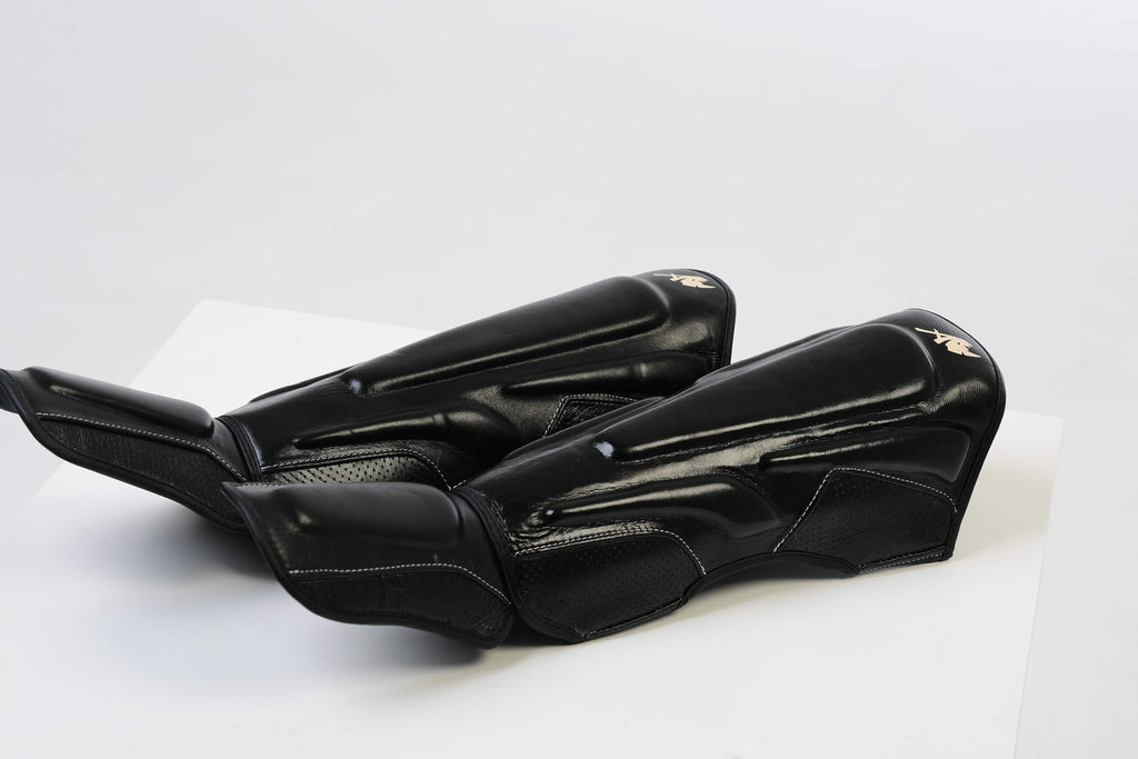 Black Shin Guard with Beige Signature Detail