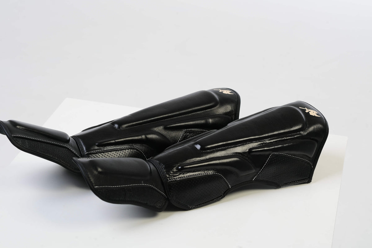 Black Shin Guard with Beige Signature Detail