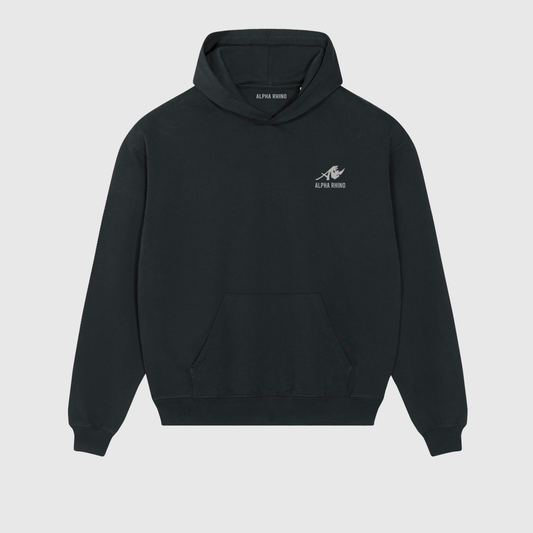 Oversized Black Hoodie with Signature Embroidery