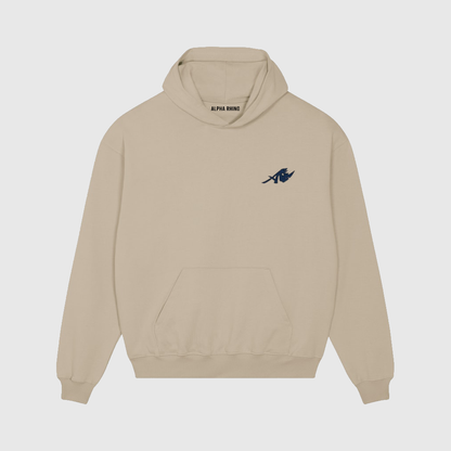 Oversized beige hoodie met olifantenprint