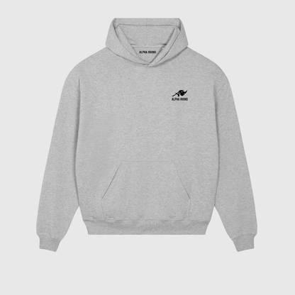 Oversized Heather Grey Hoodie met kenmerkende borduursels