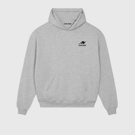 Oversized Heather Grey Hoodie with Signature Embroidery