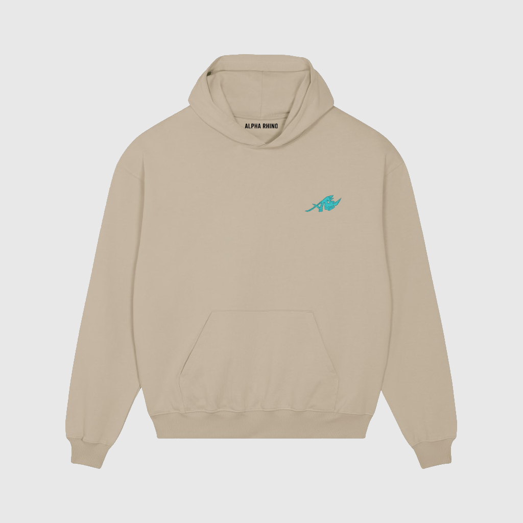 Oversized Beige Hoodie with Leopard Print