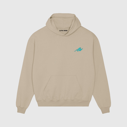 Oversized beige hoodie met luipaardprint