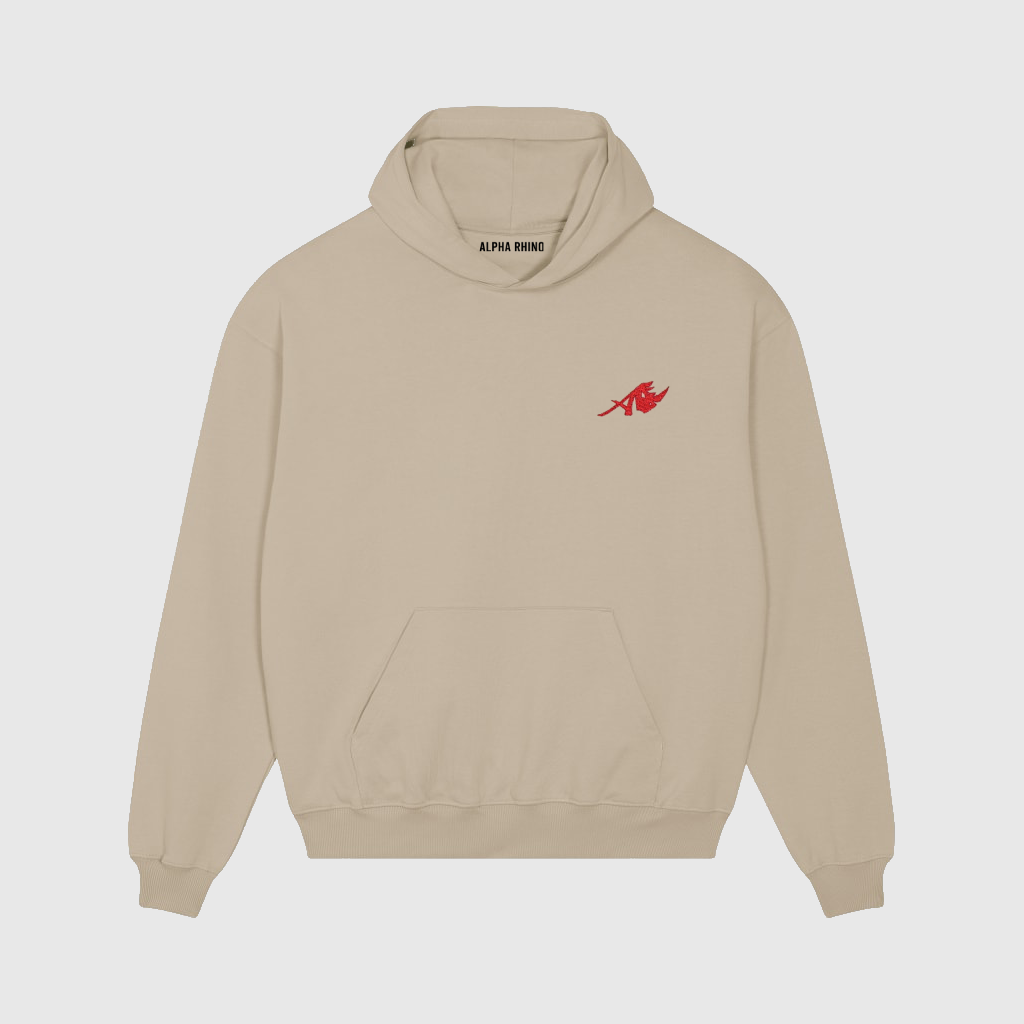 Oversized Beige Hoodie with Lion Print