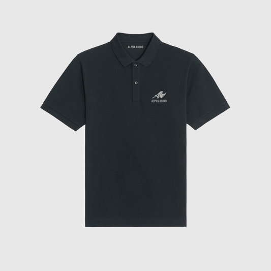 Black Polo with Signature Embroidery
