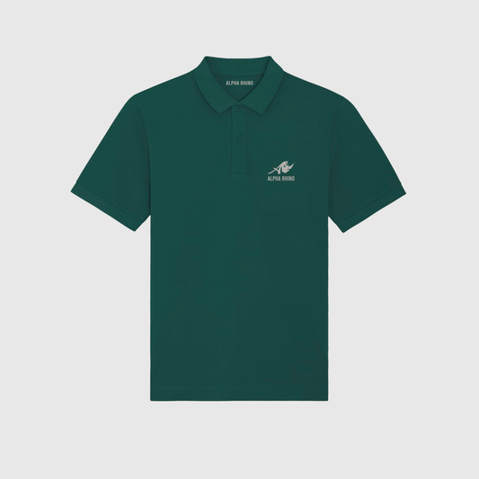 Glazed Green Polo with Signature Embroidery