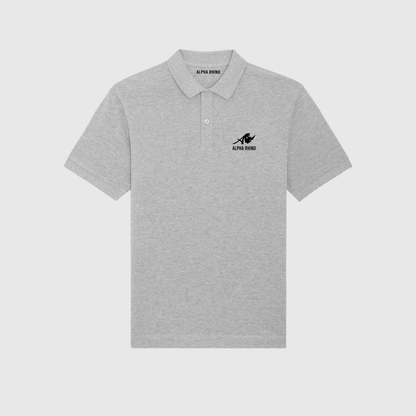 Heather Grey Polo met kenmerkende borduursels