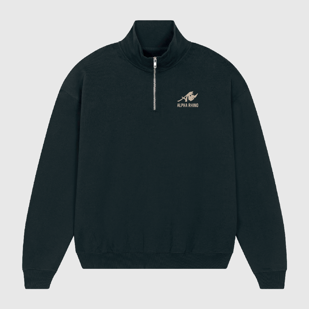 Black Quarter Zip Sweater