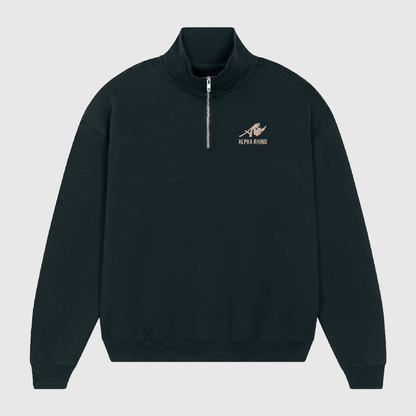 Black Quarter Zip Sweater