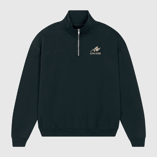 Black Quarter Zip Sweater