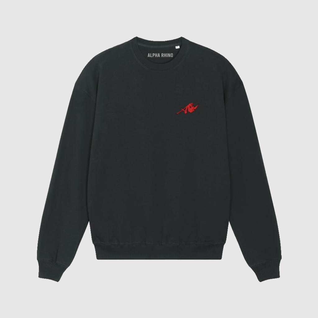 Oversized Black Sweater with Buffalo Print