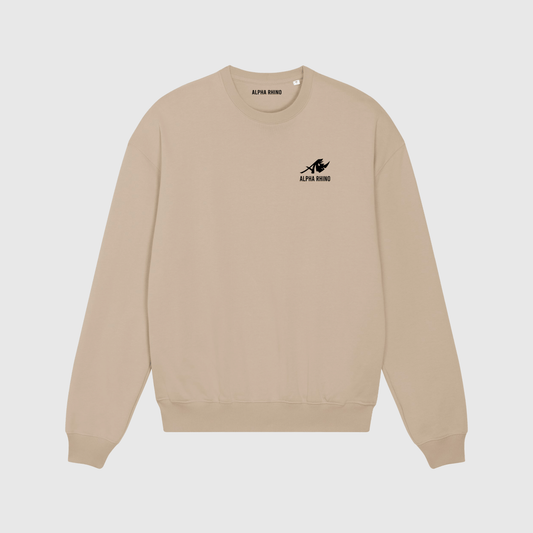 Beige Sweater with Signature Embroidery