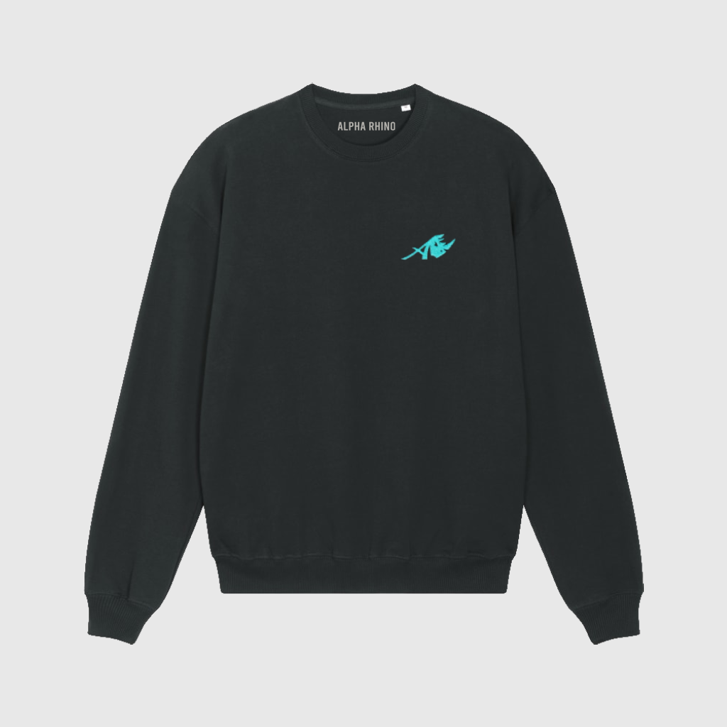 Oversized Black Sweater with Leopard Print