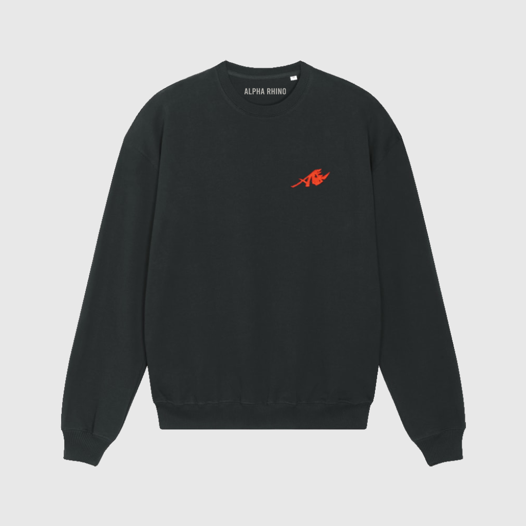 Oversized Black Sweater with Lion Print