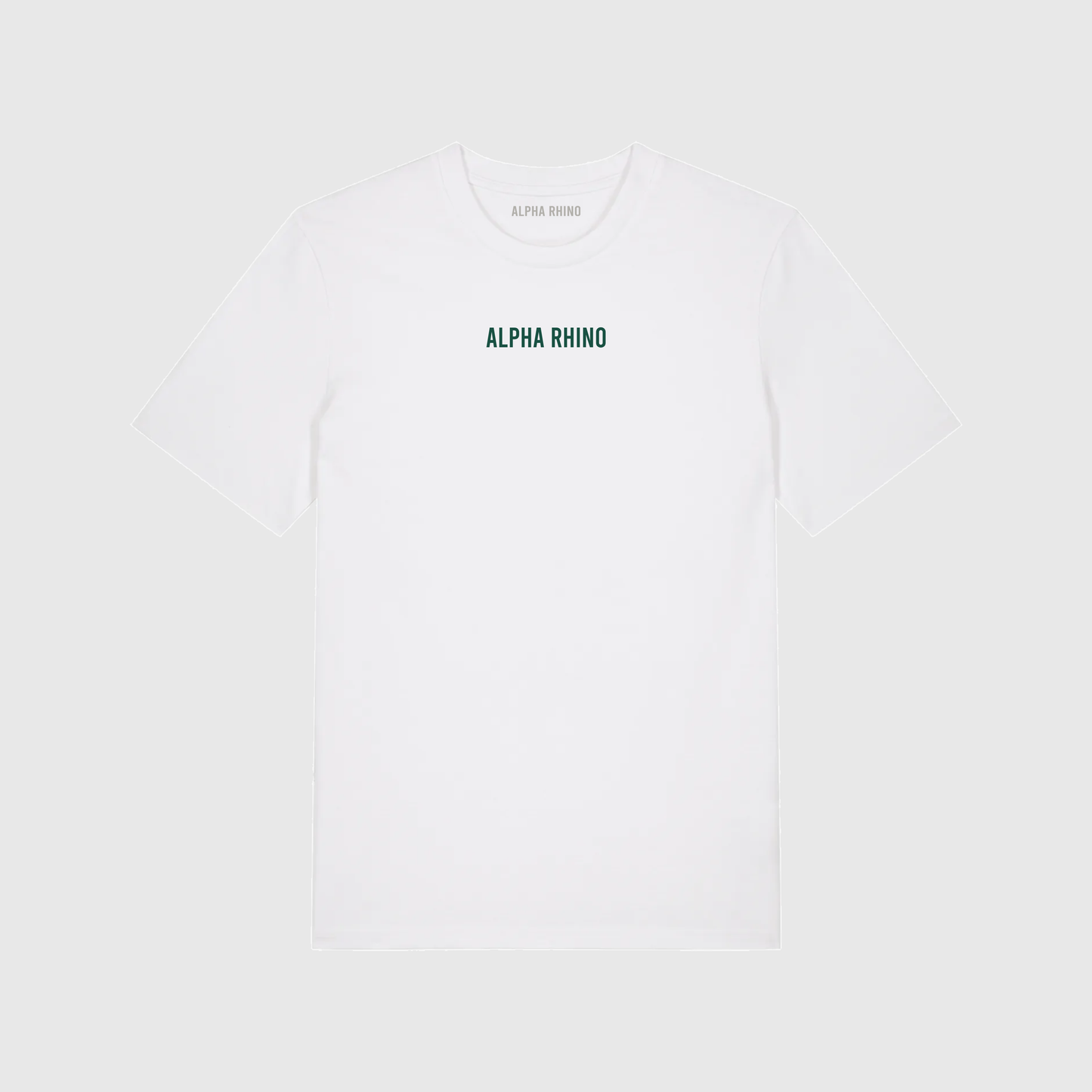 White T-Shirt – Center Embroidered Signature